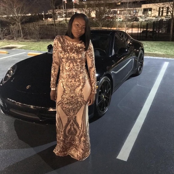 Rose Gold Sequins Dress - Picture 3 of 3